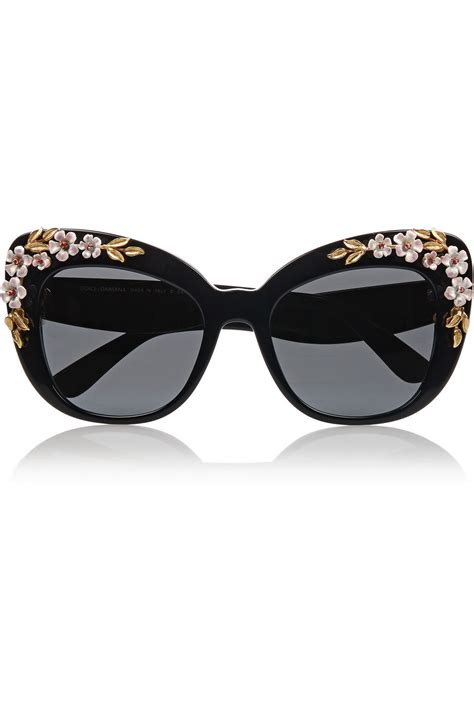 dolce and gabbana embellished cat eye sunglasses